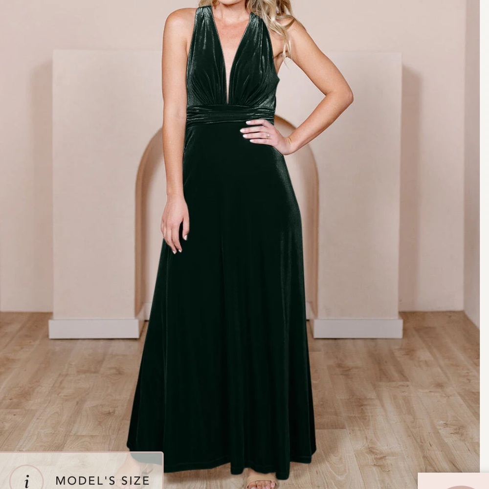 plunging v-neckline and criss-cross straps creating an open-back design!
